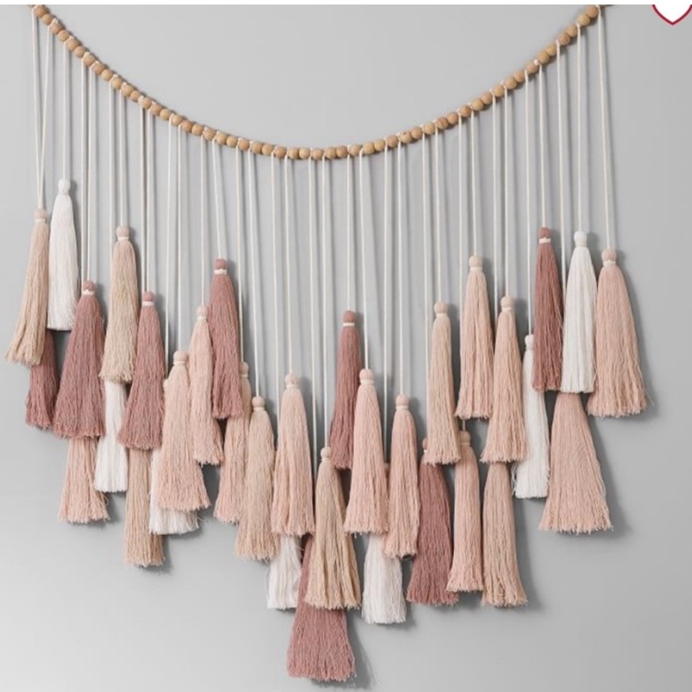 NEW in box. Oversized Tassel Garland by Pottery Barn Teen. Boho Pink tones.